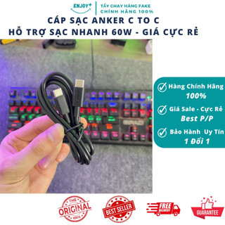 Cáp sạc nhanh C to C Anker 60W Chính Hãng 100%| Bảo Hành 6 Tháng| Hàng Mới Nobox| ENJOY PLUS