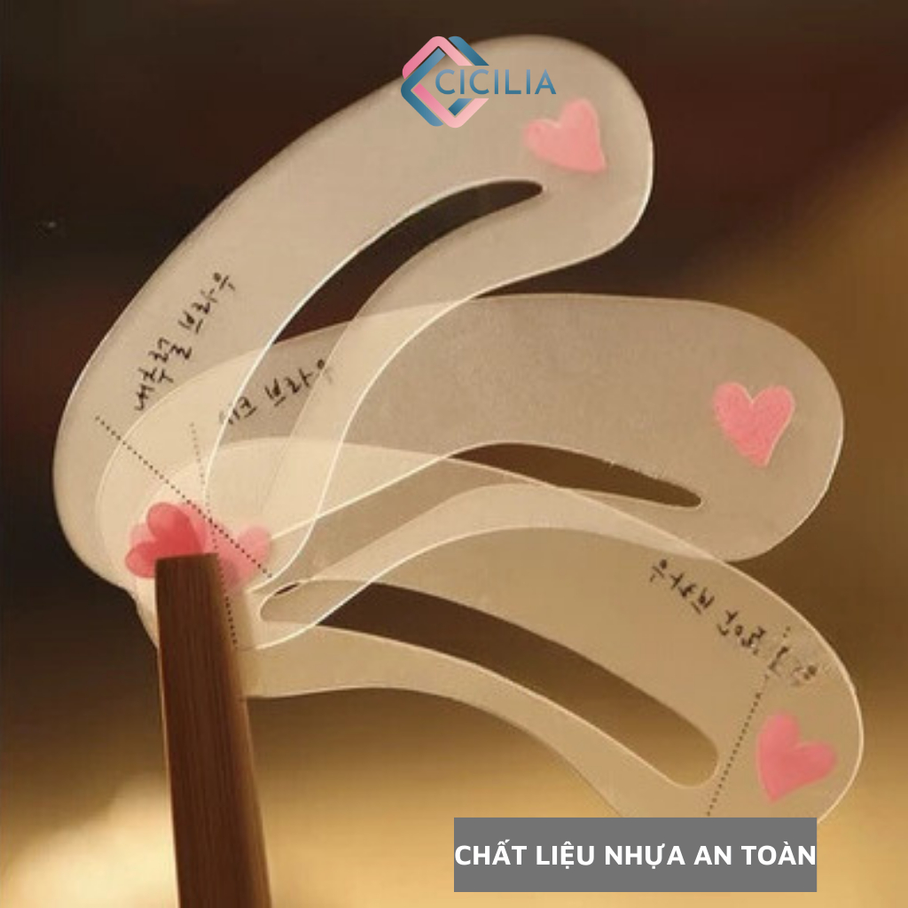 Set 3 Khuôn Kẻ Chân Mày CICILIA Có Thể Tái Sử Dụng Phù Hợp Cho Mọi Dáng Mày CI-069