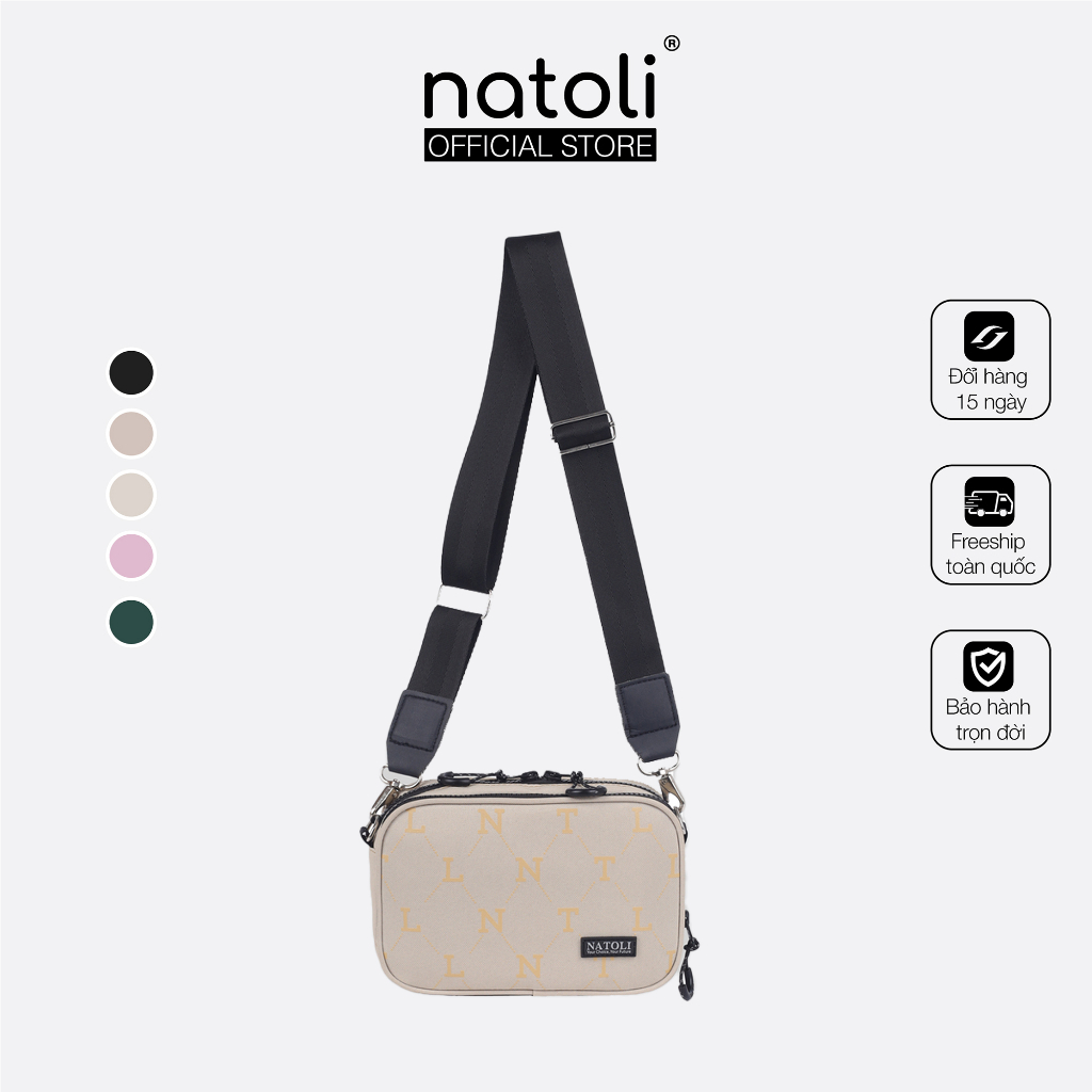 Túi đeo chéo nam nữ thương hiệu NATOLI chất vải canvas chống nước tốt - BST FLEX  CROSS BAG T15