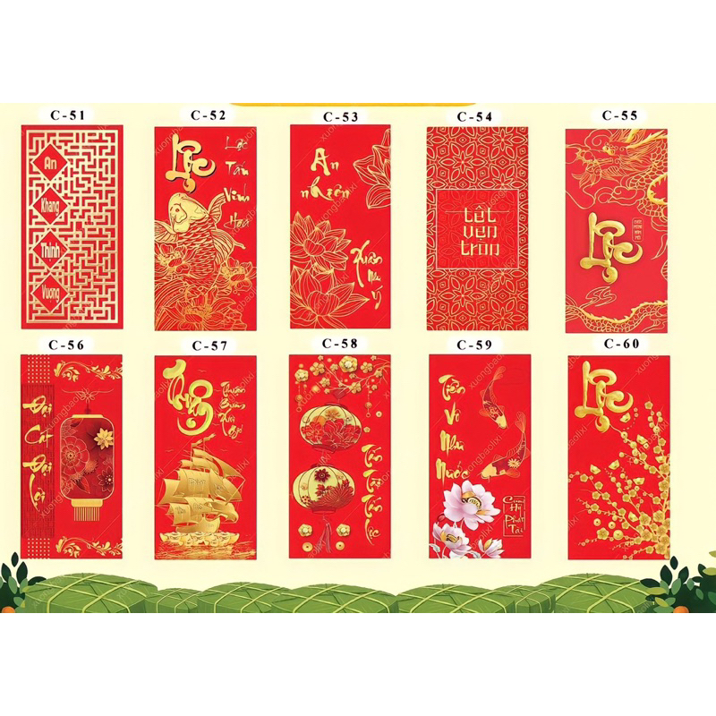 Sỉ 1000  Bao Lì Xì đủ mẫu vô sẵn túi kiếng