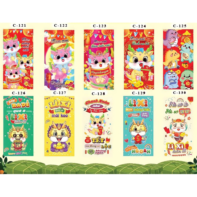 Sỉ 1000  Bao Lì Xì đủ mẫu vô sẵn túi kiếng