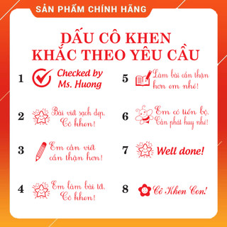 Dấu cô khen con dấu tiểu học khắc theo yêu cầu chính hãng shiny s222