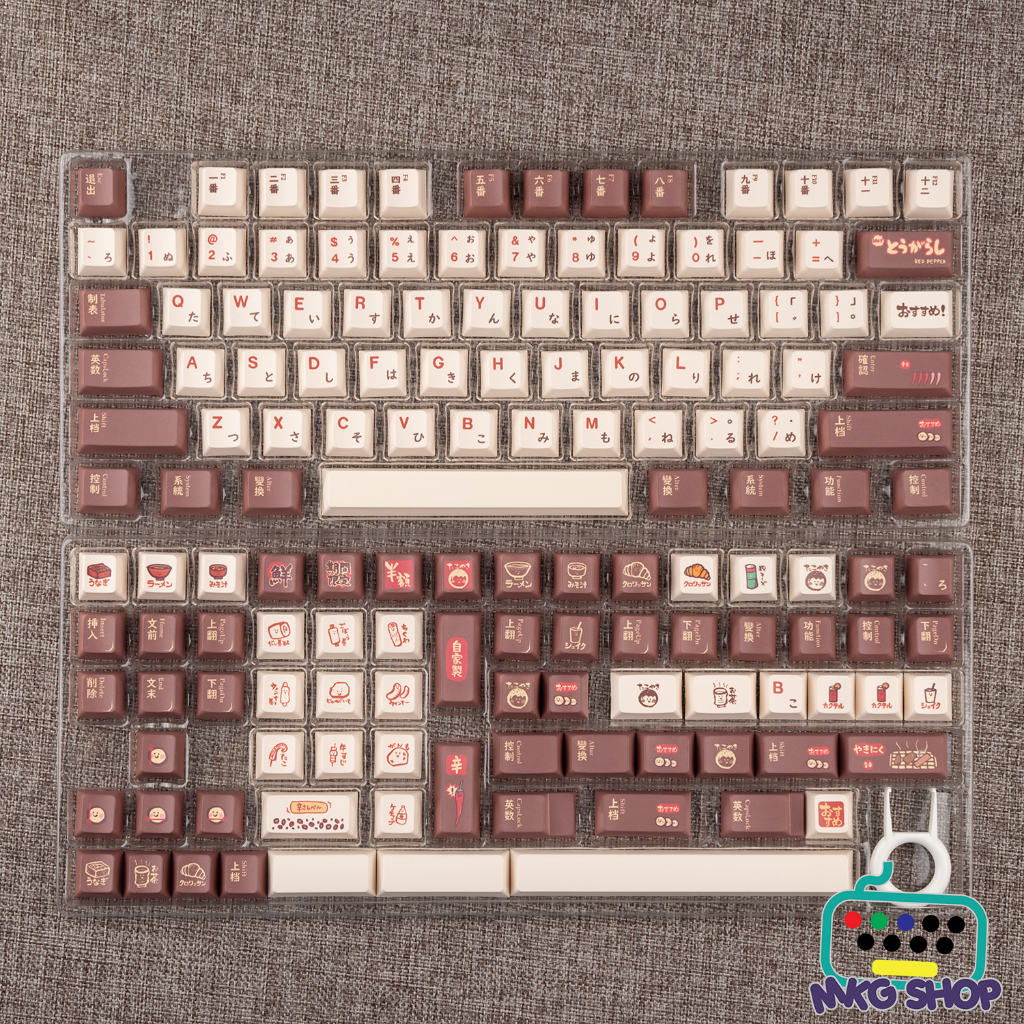 Keycap Thịt nướng PBT dyesub, cherry profile, 142 nút bàn phím cơ rẻ đẹp