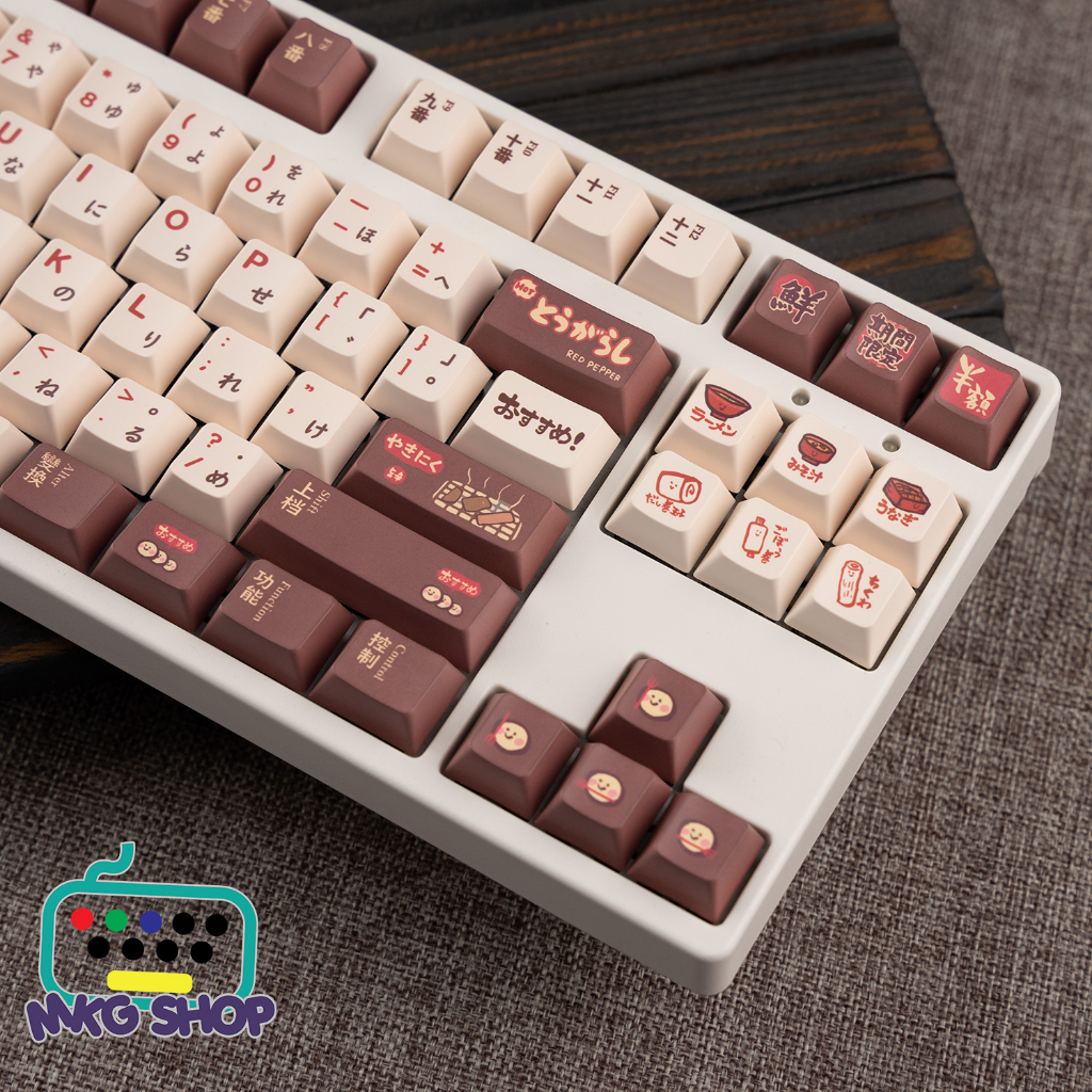 Keycap Thịt nướng PBT dyesub, cherry profile, 142 nút bàn phím cơ rẻ đẹp