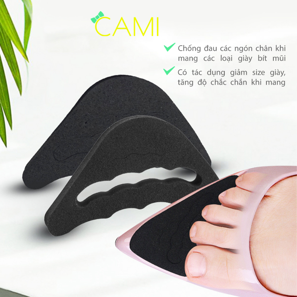 2 miếng lót mũi giày cao su non chèn mũi giày mọi dành cho bàn chân ngắn - CMPK50 - Cami