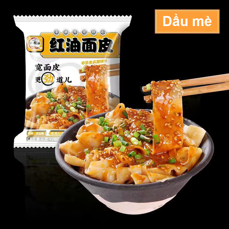Mì trộn chua cay Tứ Xuyên, mì sợi dẹt trộn chua cay hiệu Cô Đầu Bếp - gói 105g
