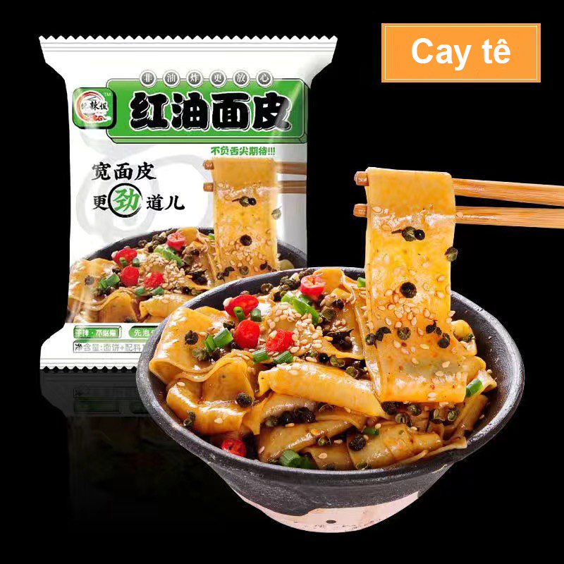 Mì trộn chua cay Tứ Xuyên, mì sợi dẹt trộn chua cay hiệu Cô Đầu Bếp - gói 105g