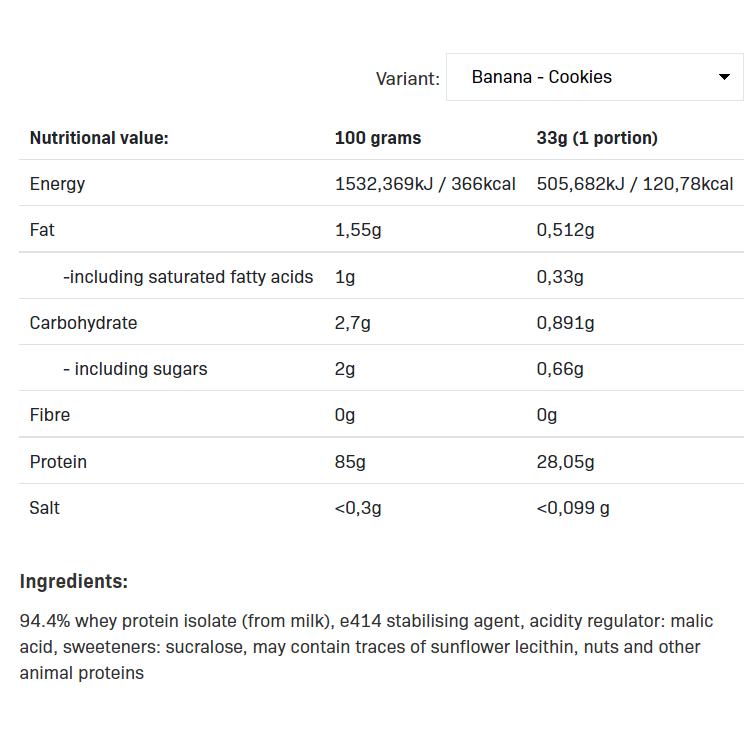 Bột đạm whey Sfd Nutrition ISOWHEY WPI INSTANT 1800g