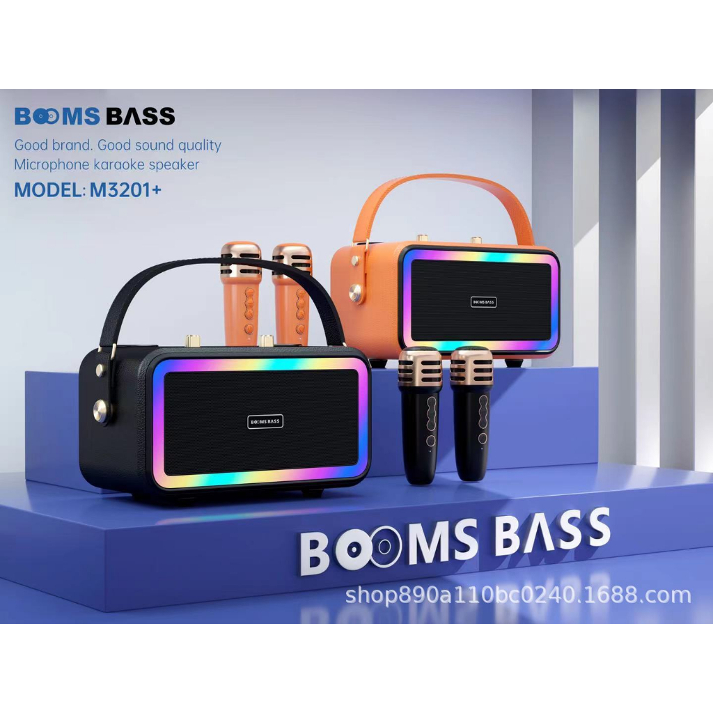 Loa Bluetooth Karaoke M3201 không dây công suất lớn kèm 2 mic không dây Led RGB nháy theo nhạc- TECHHIGH OFFICALL | BigBuy360 - bigbuy360.vn