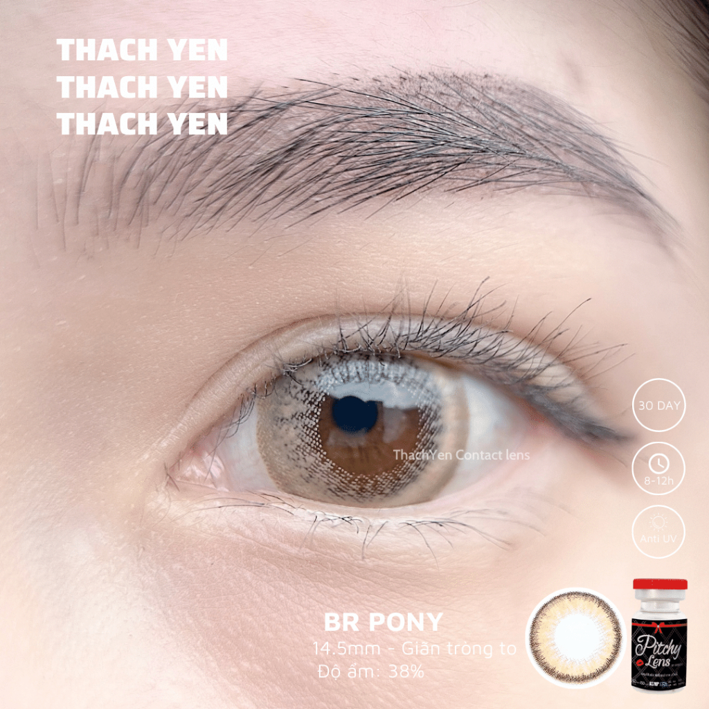 Lens Mắt Pony Nâu Tây giãn to - 0-10 độ kính áp tròng