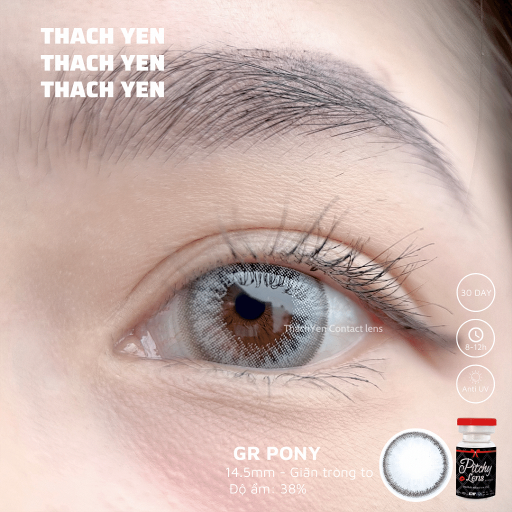 Lens Mắt Pony Xám Tây giãn to - 0-10 độ kính áp tròng