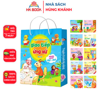 Sách - Combo túi 10 quyển Truyện Kỹ Năng Giao Tiếp Ứng Xử - Dành cho trẻ từ 2 tuổi trở lên-Song ngữ Việt Anh 1 túi-VTT04