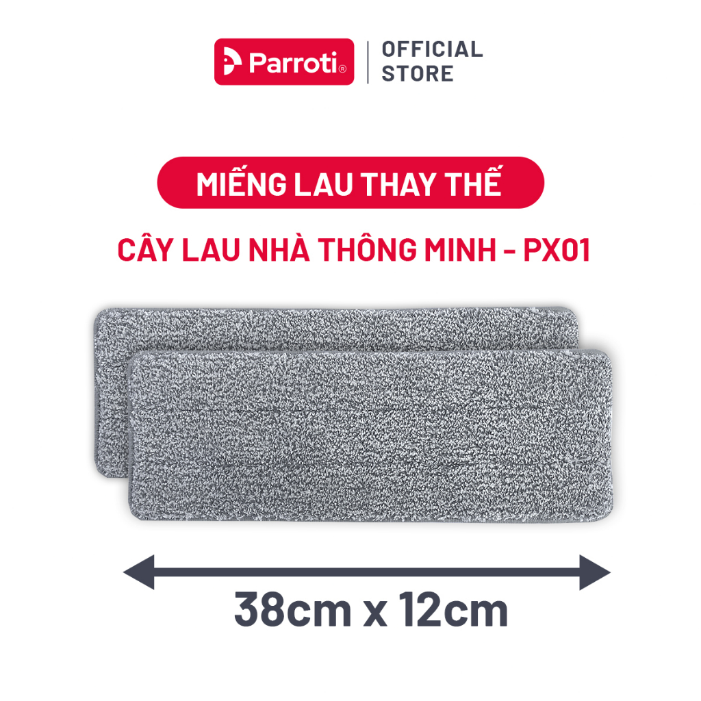 Combo 2 Miếng lau nhà 38x12cm, dùng cho bộ lau nhà size lớn Parroti Pro Max PX01