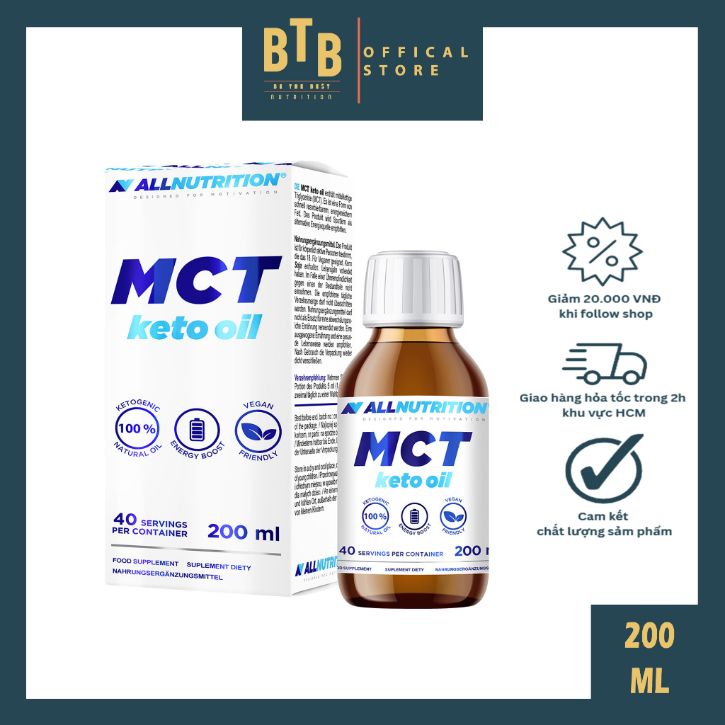 Dầu MCT Allnutrition MCT KETO OIL 200ML