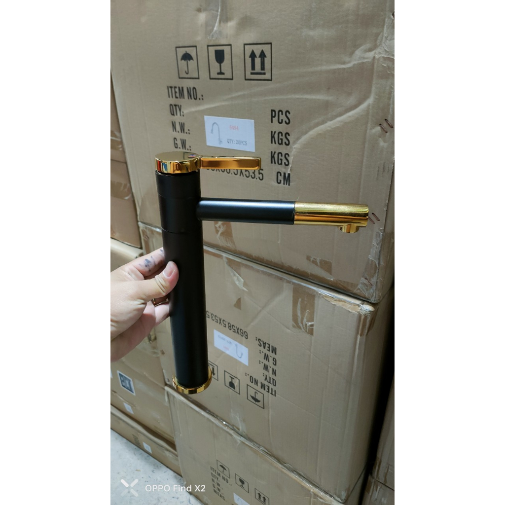 Vòi Lavabo vòi rửa mặt inox Thân Tròn nóng lạnh mỏ xoay cao cấp