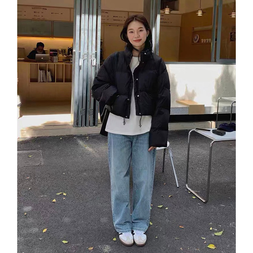 Áo phao nữ croptop LACIMI dáng ngắn phong cách Hàn Quốc | BigBuy360 - bigbuy360.vn