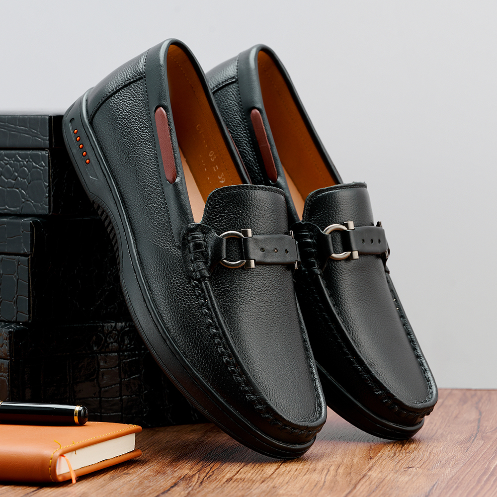 Giày da nam LEXSHOES mã giày LS da bò nguyên tấm đế giày khâu chỉ bảo hành 2 năm sử dụng