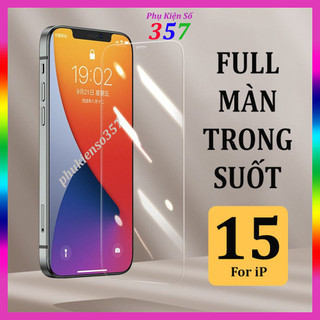 Kính cường lực iP không viền, full màn, trong suốt, đủ size, tặng lau