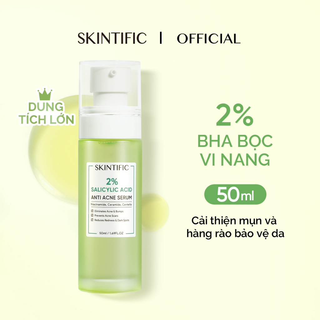 [Sản phẩm mới] Serum cải thiện vấn đề mụn 2% BHA big size SKINTIFIC 50ml