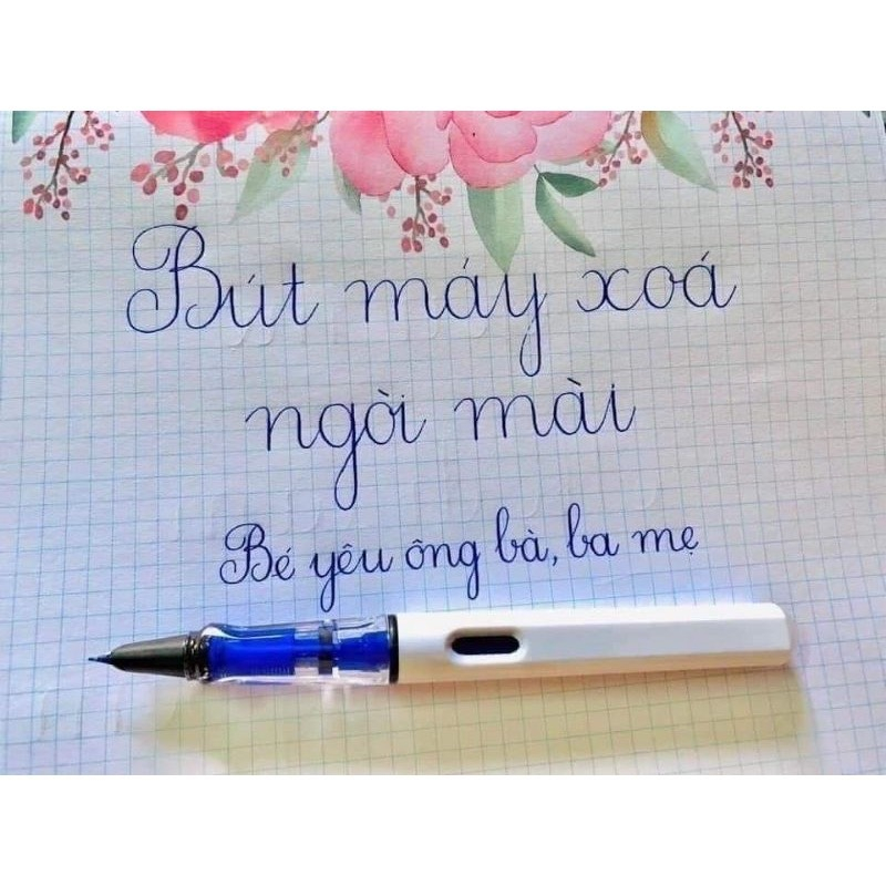 Bút máy ngòi mài lá tre tẩy được T08 lớn . Phù hợp cho học sinh lớp 1 -5