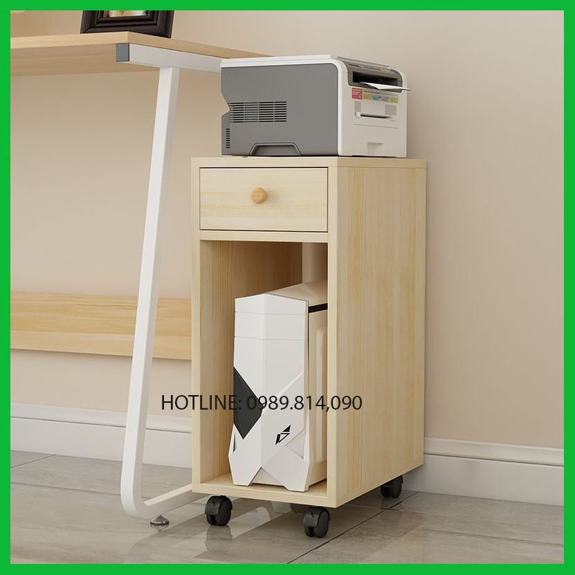 Kệ CPU để case máy tính MFC An Cường kèm ngăn kéo cao cấp CPU-02, kệ để máy in di động gắn bánh xe đa năng MT-Decor