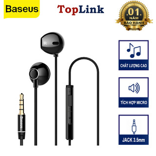 Tai Nghe Nhét Tai Có Dây Mic Bass Âm Thanh Jack 3.5Mm Cho IP(Baseus Encok H06)Samsung Xiaomi - TopLink