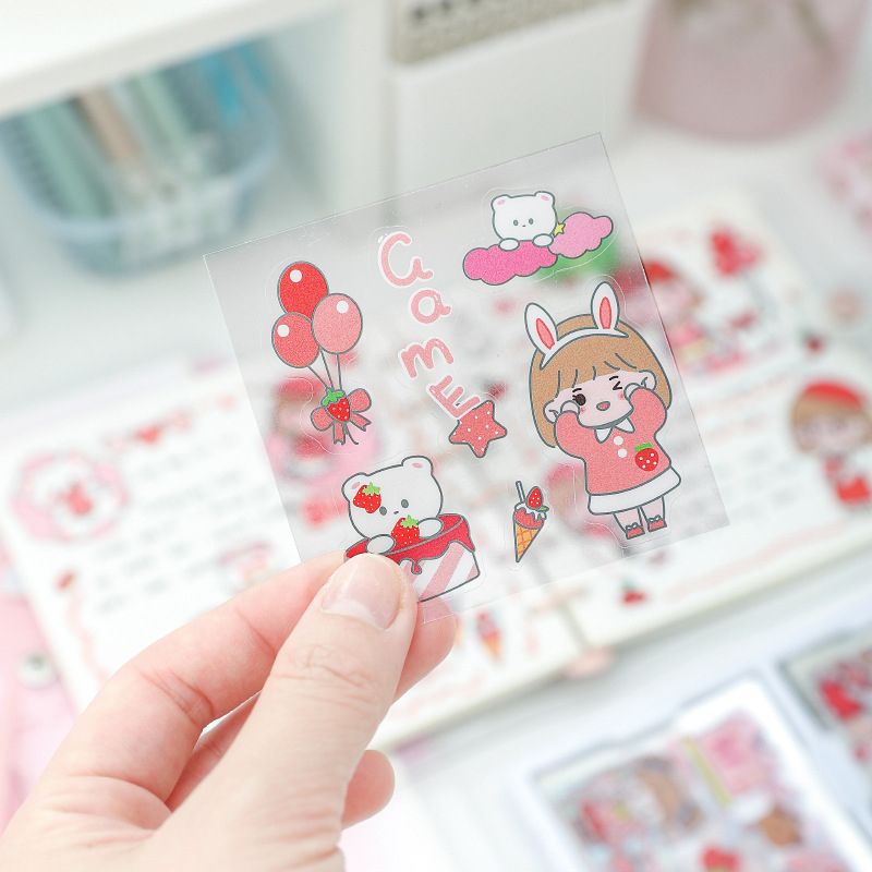 Sticker dán trang trí cốc, điện thoại, laptop vuông 6cm  SK01 🍀Clovershop68🍀