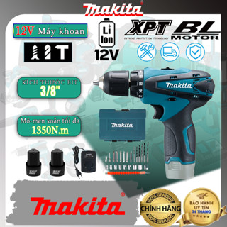 Máy khoan pin bắt vít Makita 12V Máy bắn vít, Máy khoan cầm tay pin , máy bắt vít, máy khoan [2 pin + 24 phụ kiện ]