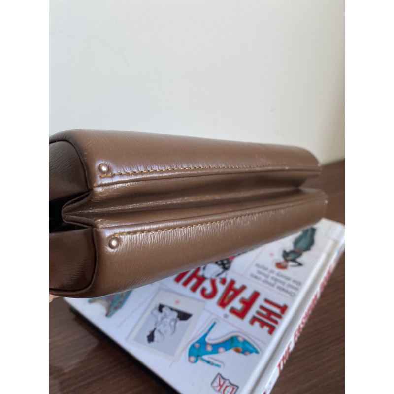 Cốp đi tiệc vintage nội địa Nhật da thật màu nâu - secondhand