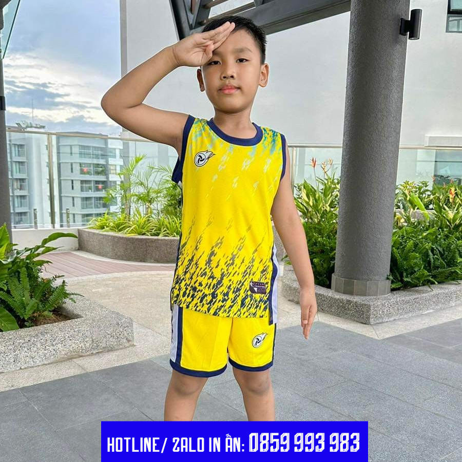 Bộ quần áo bóng rổ trẻ em Rock Fire JP, đồ thể thao cho bé siêu đẹp, dễ thương, Vải mè cao cấp thoáng mát SP39 RF
