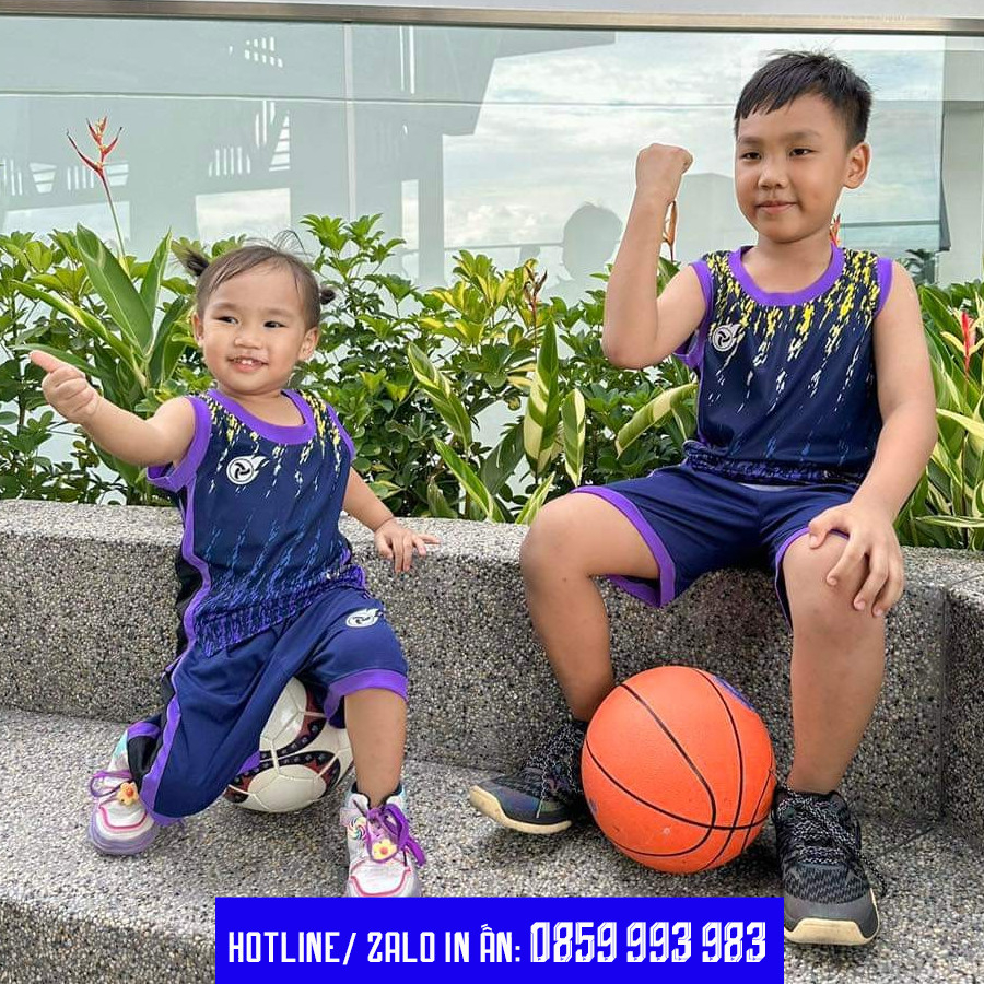 Bộ quần áo bóng rổ trẻ em Rock Fire JP, đồ thể thao cho bé siêu đẹp, dễ thương, Vải mè cao cấp thoáng mát SP39 RF