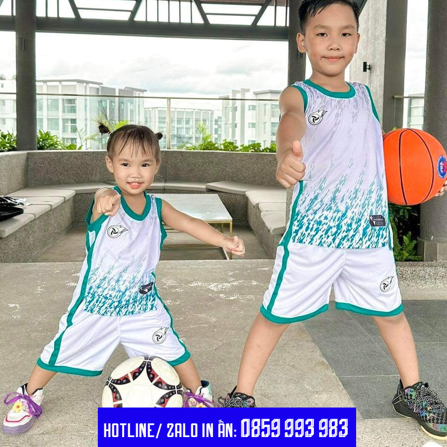 Bộ quần áo bóng rổ trẻ em Rock Fire JP, đồ thể thao cho bé siêu đẹp, dễ thương, Vải mè cao cấp thoáng mát SP39 RF