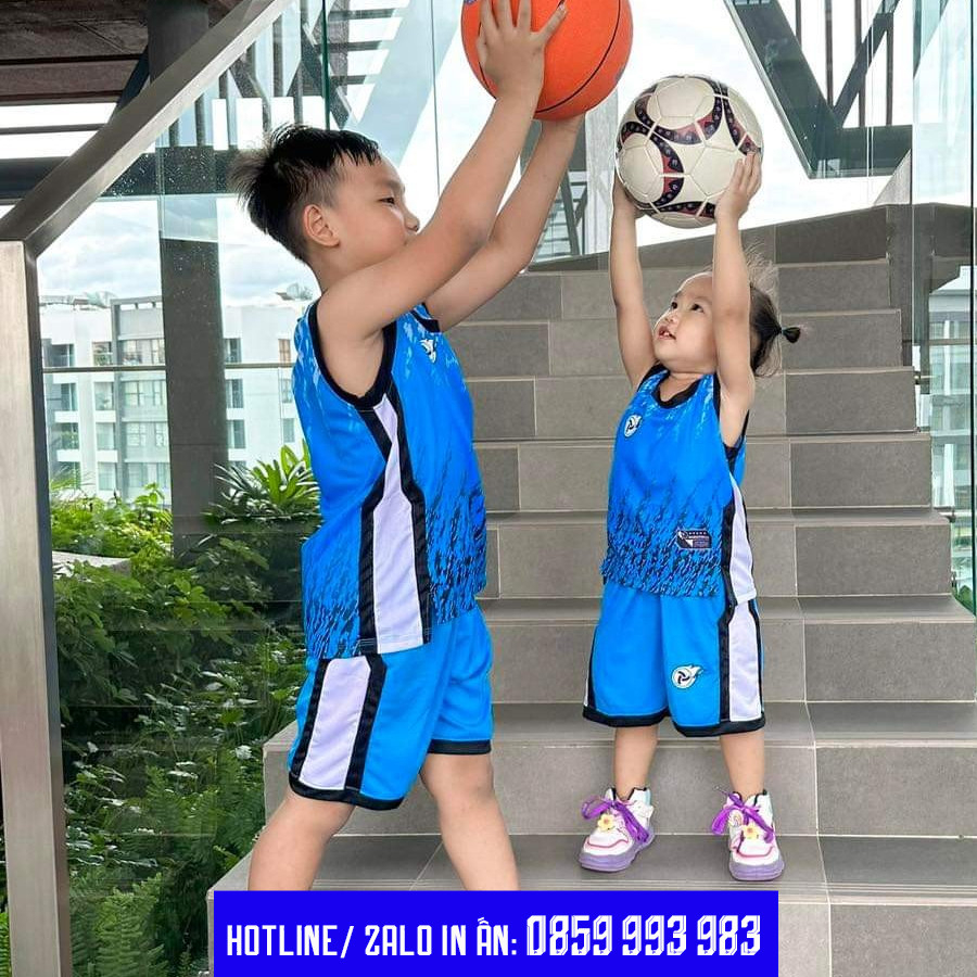 Bộ quần áo bóng rổ trẻ em Rock Fire JP, đồ thể thao cho bé siêu đẹp, dễ thương, Vải mè cao cấp thoáng mát SP39 RF