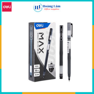 Bút Gel Deli G16-BK 0.5mm - Ống mực siêu to viết được 1600m