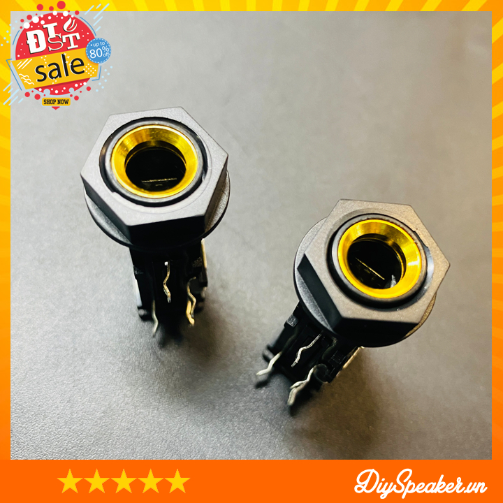 Jack micro mono 6.35mm mạ vàng, 4 chân cắm