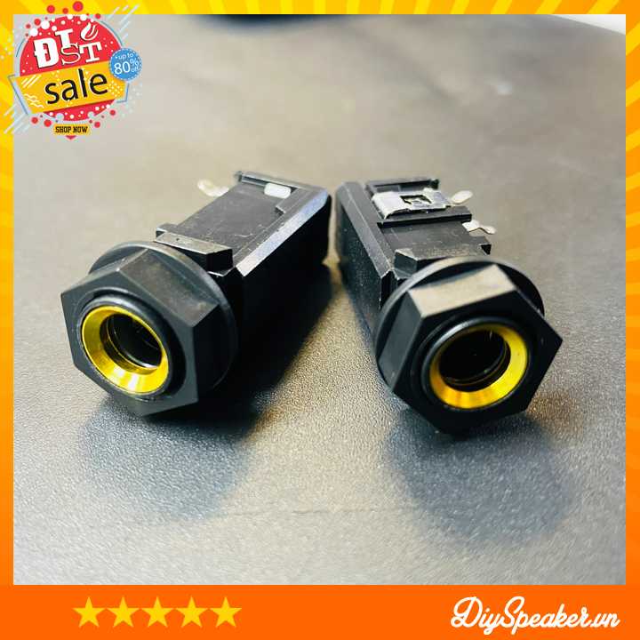 Jack micro mono 6.35mm mạ vàng, 4 chân cắm