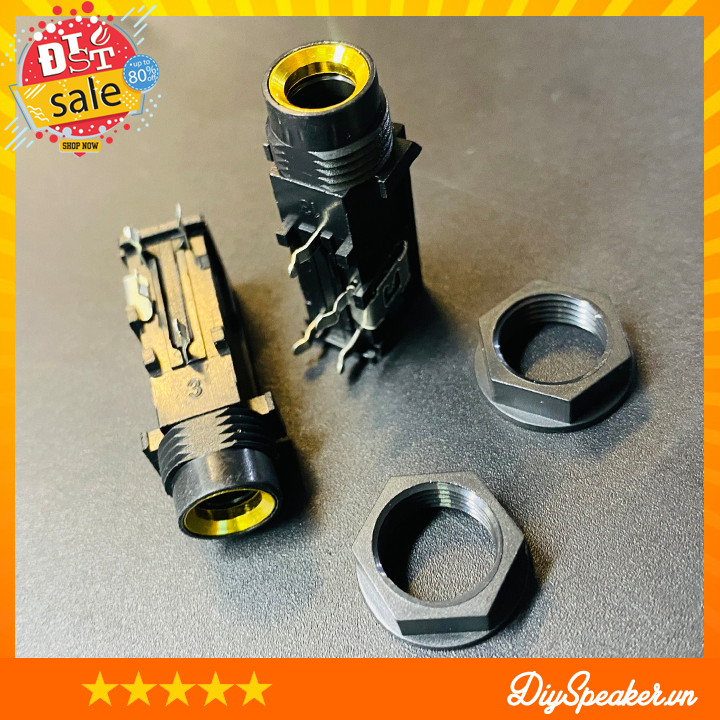 Jack micro mono 6.35mm mạ vàng, 4 chân cắm