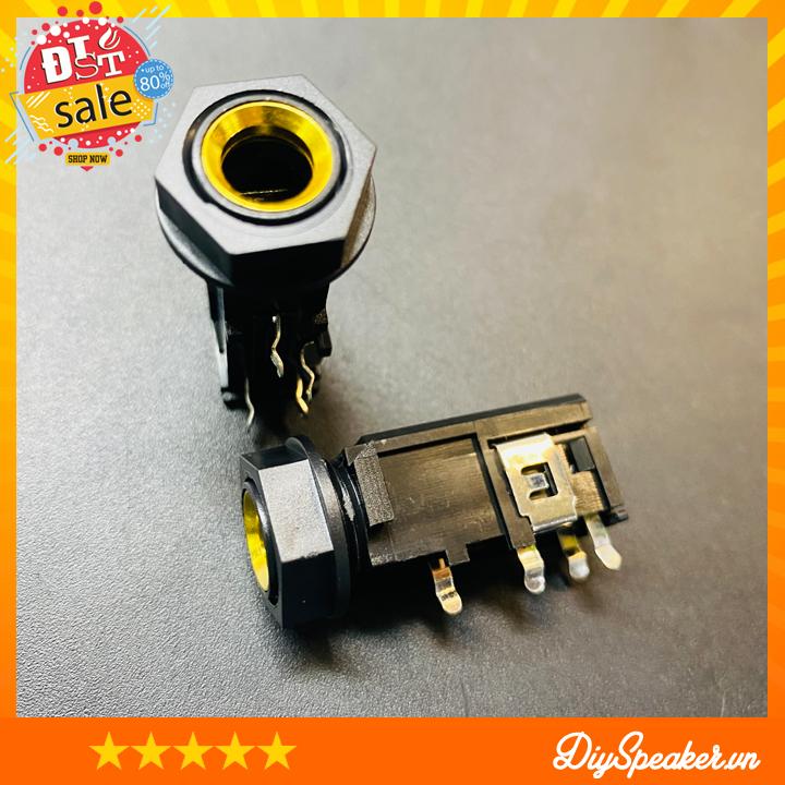 Jack micro mono 6.35mm mạ vàng, 4 chân cắm