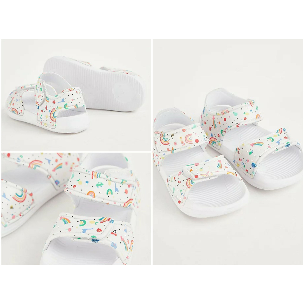 Dép sandal George tím trắng chấm bi bé gái_hàng chính hãng authentic