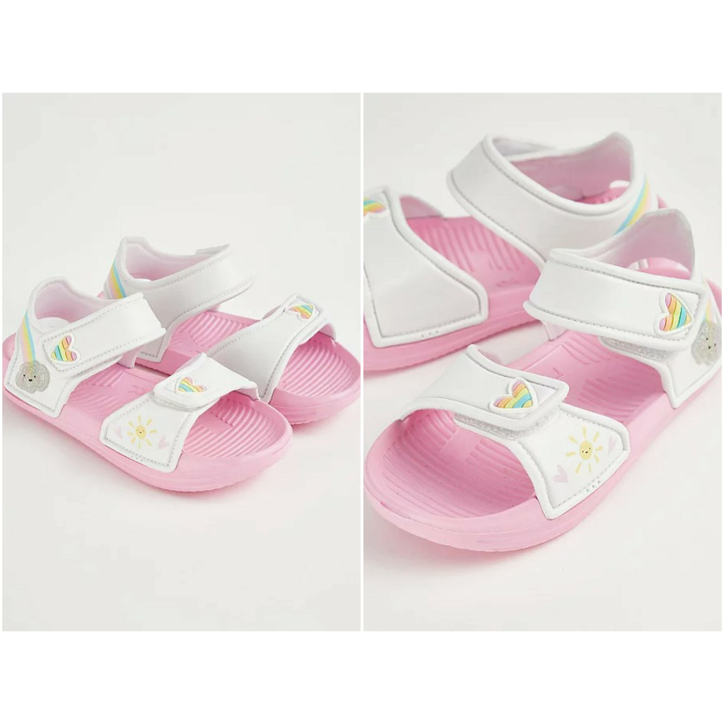 Dép sandal George tím trắng chấm bi bé gái_hàng chính hãng authentic