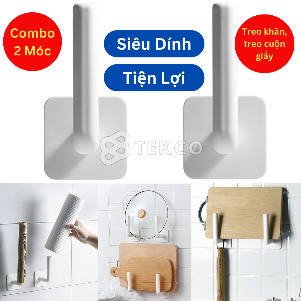 Móc Treo Cuộn Khăn, Giấy Vệ Sinh Dán Tường Chữ L Dính Tường - Giá Dán Tường Treo Cuộn Giấy, Móc Treo Đồ