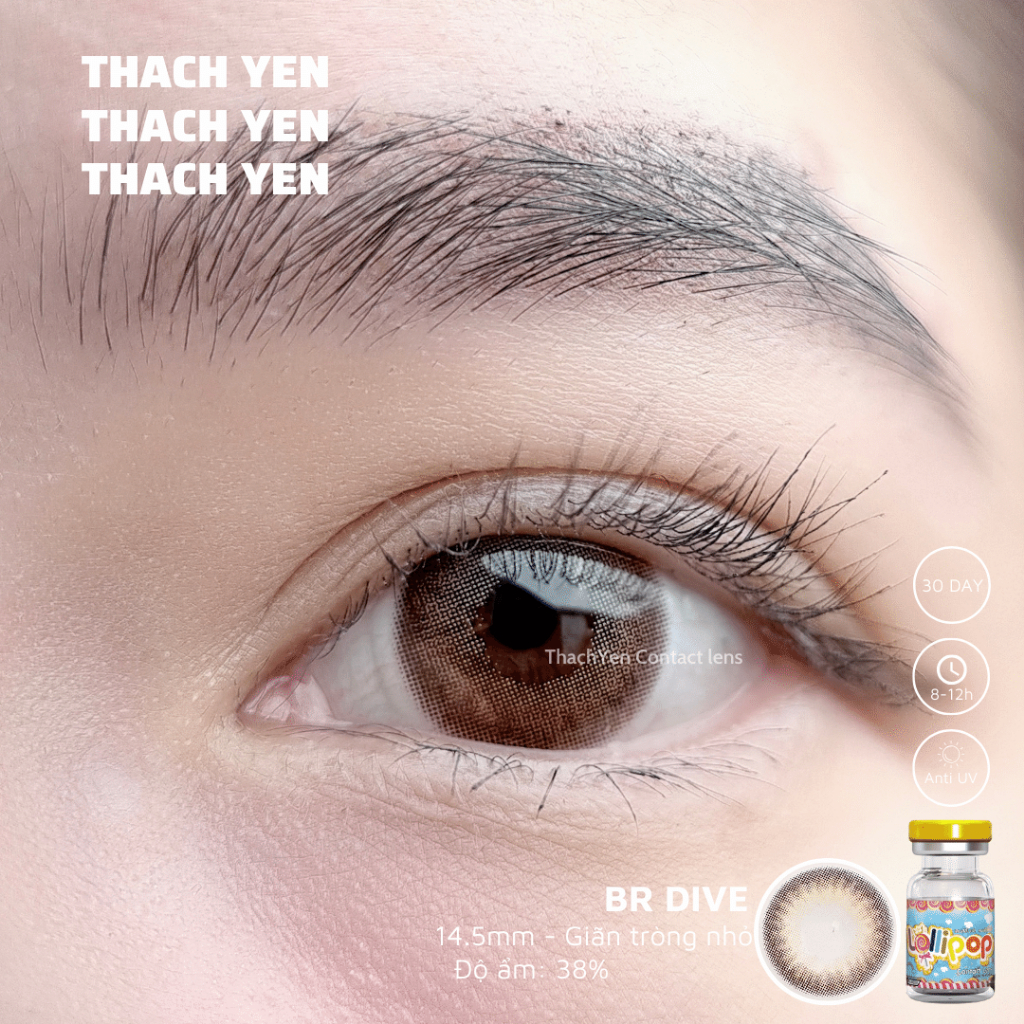 Lens Mắt Dive Nâu Tự Nhiên giãn nhỏ- 0-10 độ kính áp tròng