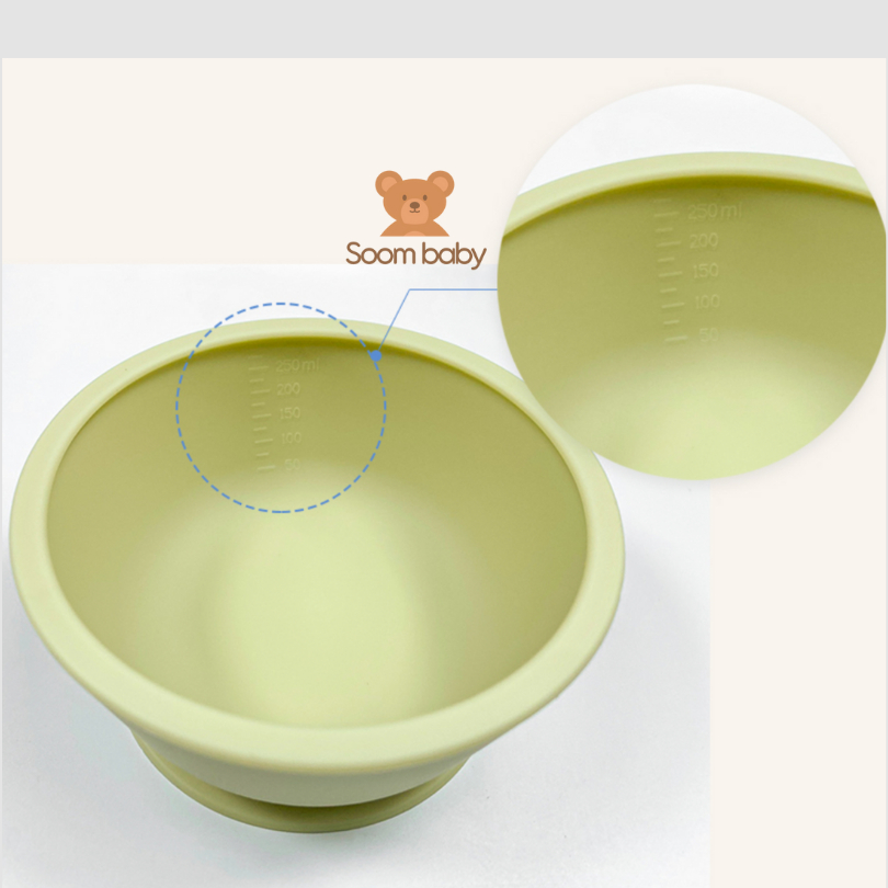 Bát ăn dặm cho bé Bluemama silicon Hàn Quốc, nhập khẩu chính hãng có tem phụ