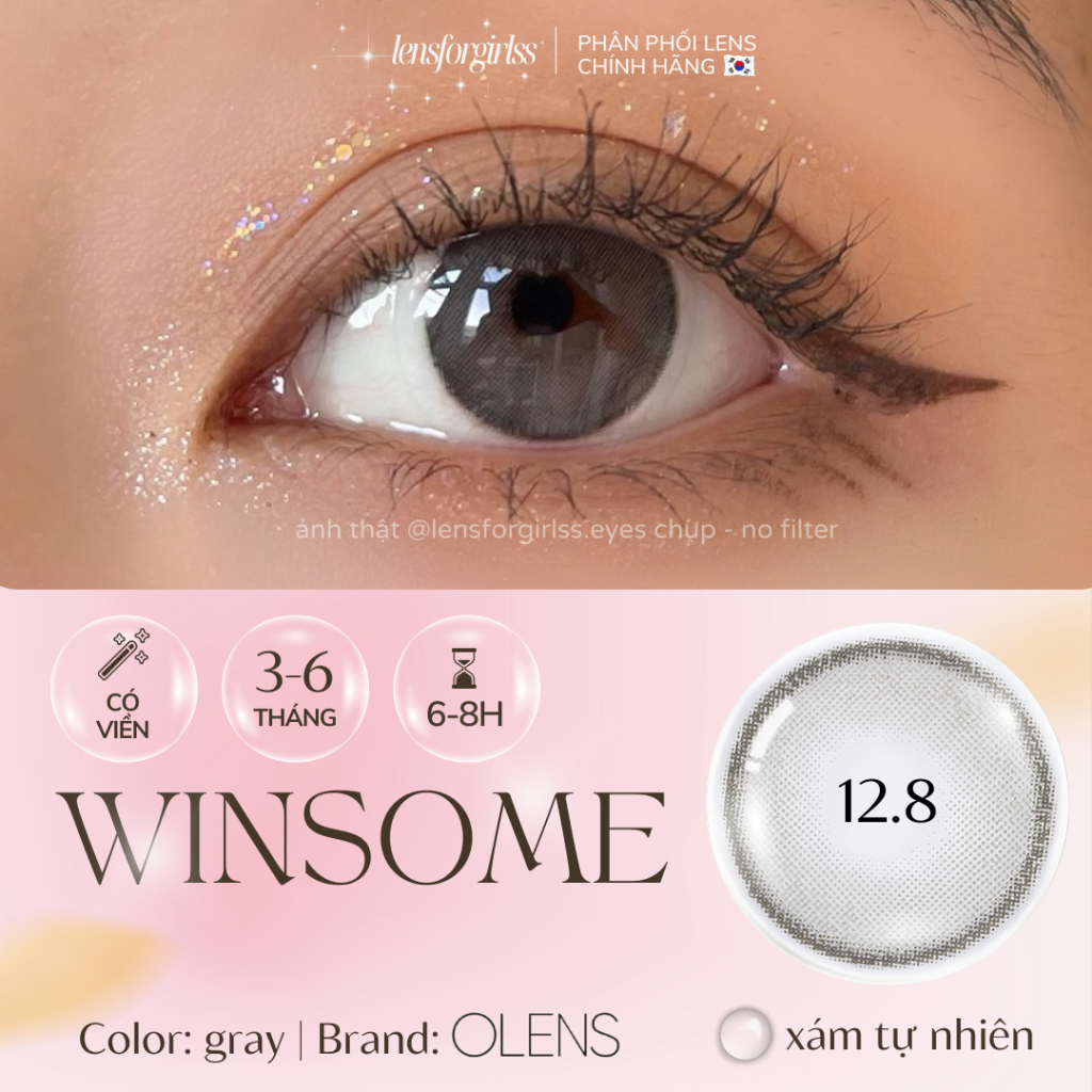 Kính áp tròng WINSOME GRAY chính hãng OLENS | Hạn sử dụng 3-6 tháng | Lens cận
