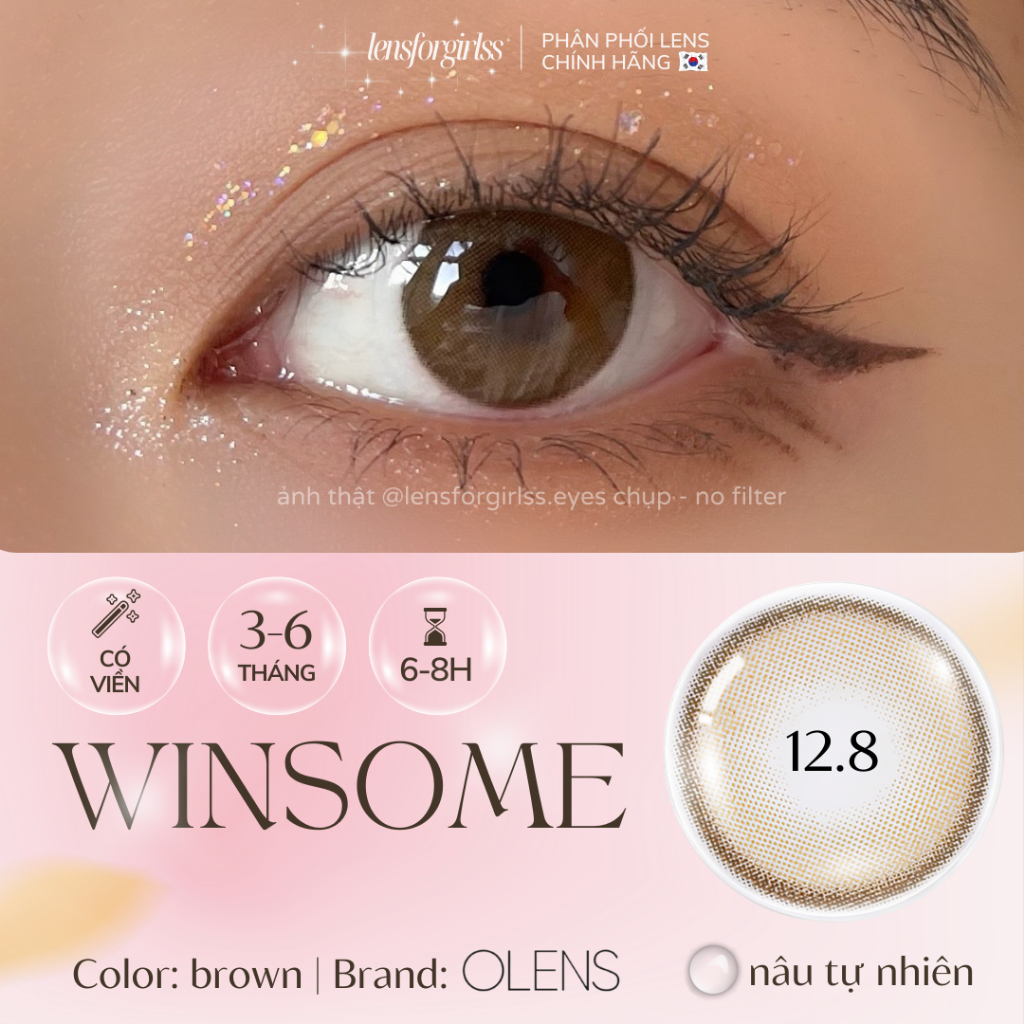 Kính áp tròng WINSOME BROWN chính hãng OLENS | Hạn sử dụng 3-6 tháng | Lens cận | LENSFORGIRLSS