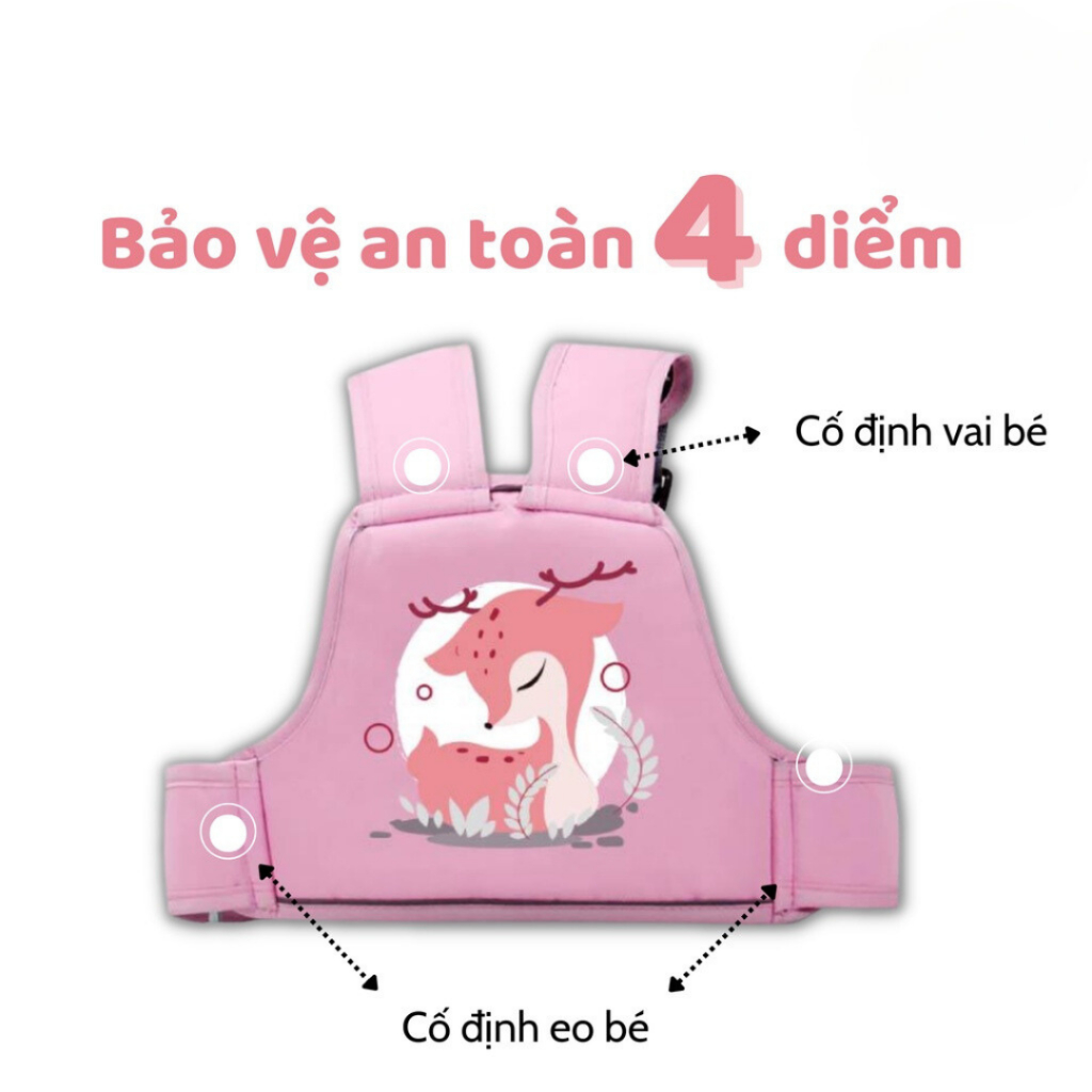 Đai xe máy cho bé ,Đai an toàn cho bé đi xe máy có phản quang loại cao cấp