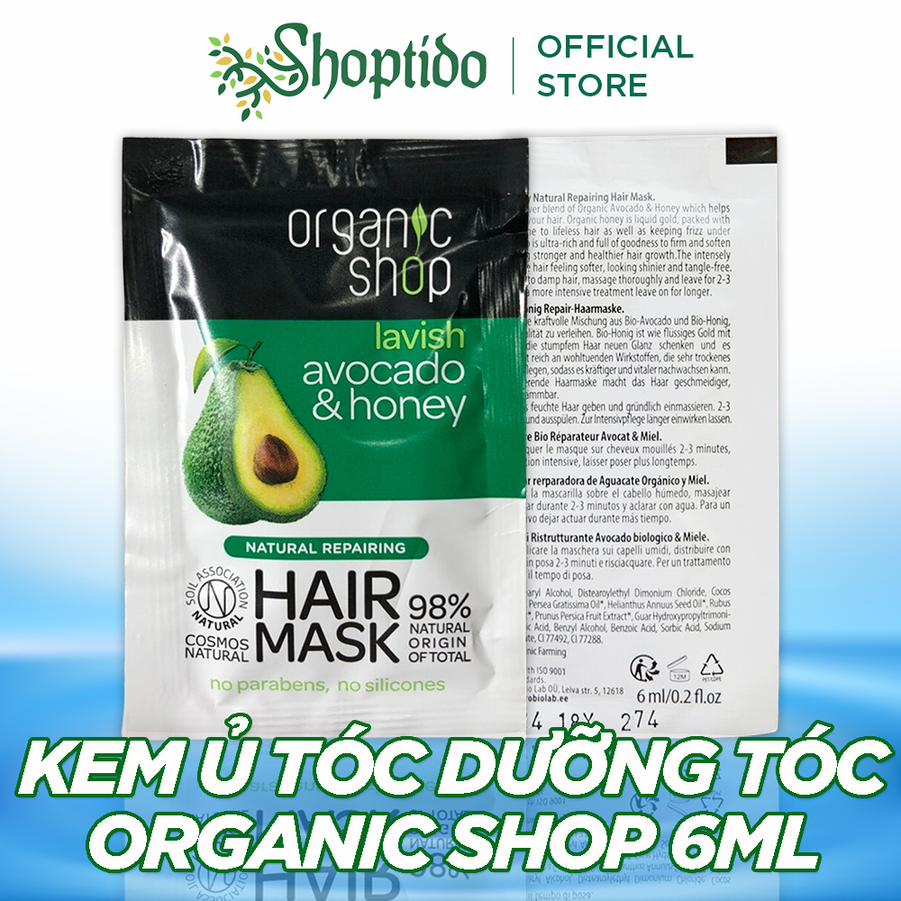 Kem ủ tóc ORGANIC SHOP ủ tóc phục hồi, dưỡng tóc mềm mượt 6ml NPP Shoptido