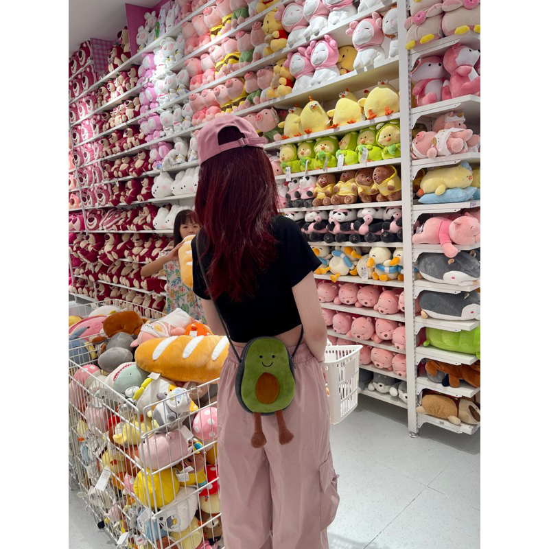 Túi đeo chéo hình trái bơ avocado đựng điện thoại ví tiền mềm mại dễ thương