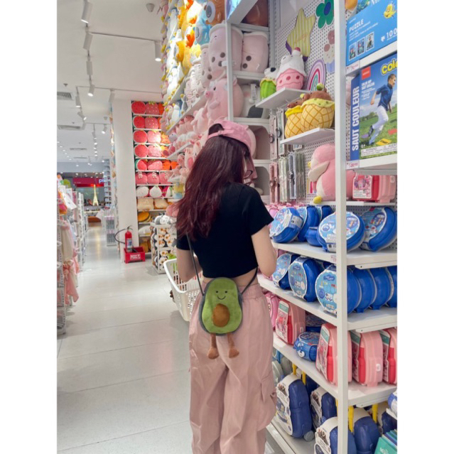 Túi đeo chéo hình trái bơ avocado đựng điện thoại ví tiền mềm mại dễ thương