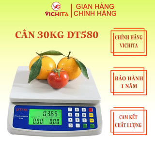 Cân điện tử 30kg/1g dt580 - cân điện tử tính tiền thực phẩm giá rẻ - tặng sạc + pin